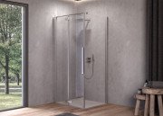 Душові двері Kolpa San Polaris Fold D 90-SBR 90х200 см ліва профіль срібло/прозоре скло Clean Coat 516170