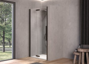 Душові двері Kolpa San Polaris Fold N 80-L B 80х200 см ліва профіль чорний/прозоре скло Clean Coat 516390