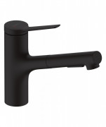 Смеситель для кухни Hansgrohe Zesis M33 однорычажный с выдвижной лейкой матовый черный 74821670
