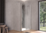 Душевые двери Kolpa San Polaris Fold N 90-R SBR 90х200 см правая профиль серебро/прозрачное стекло Clean Coat 516360