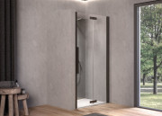 Душевые двери Kolpa San Polaris Fold N 80-R B 80х200 см правая профиль черный/прозрачное стекло Clean Coat 516400