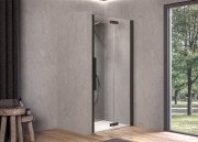 Душевые двери Kolpa San Polaris Fold N 90-R B 90х200 см правая профиль черный/прозрачное стекло Clean Coat 516420