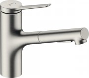 Смеситель для кухни Hansgrohe Zesis M33 однорычажный с выдвижной лейкой нержавеющая сталь 74820800