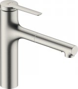 Смеситель для кухни Hansgrohe Zesis M33 однорычажный с выдвижной лейкой нержавеющая сталь 74822800
