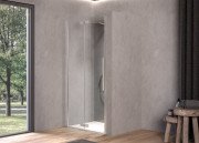 Душові двері Kolpa San Polaris Fold N 90-SBR 90х200 см ліва профіль срібло/прозоре скло Clean Coat 516350