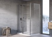 Душевые двери Kolpa San Andromeda D 140-UNI SBR 140х200 см профиль серебро/прозрачное стекло Clean Coat 516550