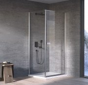 Душевые двери Kolpa San Andromeda D 80-UNI SBR 80х200 см профиль серебро/прозрачное стекло Clean Coat 516510