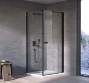 Душевые двери Kolpa San Andromeda D 90-UNI B 90х200 см профиль черный/прозрачное стекло Clean Coat 516610
