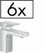 Смеситель для раковины Hansgrohe Vernis Shape однорычажный с донным клапаном хром 6 шт 71597000