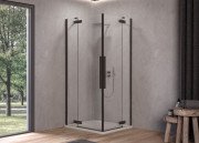 Душова кабіна Kolpa San Polaris Q B 90х90 см профіль чорний/прозоре скло Clean Coat 515350