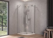 Душова кабіна Kolpa San Polaris R SBR 90х90 см профіль срібло/прозоре скло Clean Coat 515370