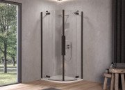 Душевая кабина Kolpa San Polaris R SBR 100х100 см профиль черный/прозрачное стекло Clean Coat 515400