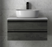 Тумба под раковину Kolpa San Alexis OA 60 600x500x342 мм МДФ темный бетон столешница Kerrock 547170