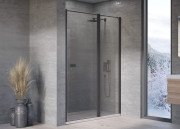 Душові двері Kolpa San Andromeda N 140-UNI B 140х200 см профіль чорний/прозоре скло Clean Coat 516790