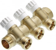 Коллектор универсальный TECE TECEflex 3 контура с запорными вентилями 1''х3/4'' Евроконус стандартная латунь 8730011