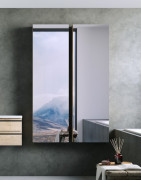 Шкафчик для ванной подвесной Kolpa San Alexis A 1462/15 450x1460x150 мм зеркальная дверца МДФ темный бетон 546340