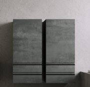 Шафка для ванної підвісна Kolpa San Alexis A 1011 450x1010x320 мм МДФ темний бетон 547320