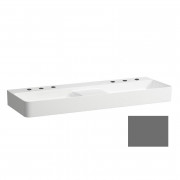 Раковина для ванної Laufen Val 120х42 см подвійна з 3 отворами для кожної чаші кераміка графіт матовий H8142827581581