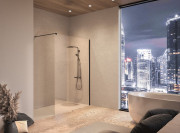 Душова стінка Kolpa San Calypso WO 120-UNI B 120х200 см профіль чорний/прозоре скло Clean Coat 517590