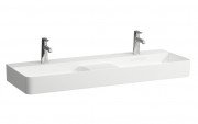 Раковина для ванної Laufen Val 120х42 см подвійна без переливу та відкритого зливу кераміка білий матовий H8142827571561