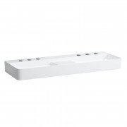 Раковина для ванної Laufen Val 120х42 см подвійна з 3 отворами для кожної чаші кераміка білий H8142820001581