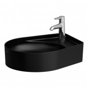 Раковина для ванної Laufen Val 50х40 см з 1 отвором без переливу кераміка чорний матовий H8122817161111