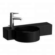 Міні-раковина для ванної Laufen Val 55х31,5 см з 1 отвором та полицею праворуч кераміка чорний матовий H8152837161051
