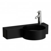 Міні-раковина для ванної Laufen Val 55х31,5 см з 1 отвором та полицею зліва кераміка чорний матовий H8152847161061