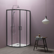 Душова кабіна Kolpa San TKP Eco Quat Black 90х90 см профіль чорний/прозоре скло 515300