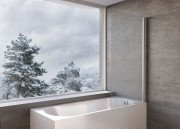 Шторка Kolpa San Andromeda BS 80-UNI SBR 80х140 см профіль срібло прозоре скло 517750