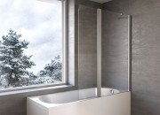 Шторка для ванни Kolpa San Andromeda BS 120-UNI SBR 120х140 см срібло прозоре скло 517770