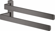 Тримач для рушників Hansgrohe Axor Universal Softsquare подвійний поворотний шліфований чорний хром 42821340