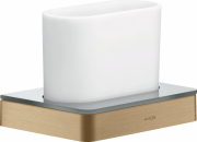 Стакан для зубных щеток Hansgrohe Axor Universal Softsquare металл/стекло шлифованная бронза 42834140