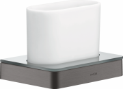 Стакан для зубных щеток Hansgrohe Axor Universal Softsquare металл/стекло шлифованный черный хром 42834340