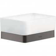 Мильниця для ванної Hansgrohe Axor Universal Softsquare метал/скло шліфований чорний хром 42802340