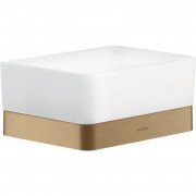 Мильниця для ванної Hansgrohe Axor Universal Softsquare метал/скло шліфована бронза 42802140