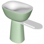 Раковина для ванной Kolpa San Milo 70x51 см отдельностоящая с полкой и сифоном Kerrock салатневый/белый 592420