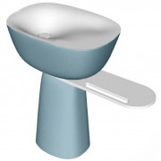 Раковина для ванной Kolpa San Milo 70x51 см отдельностоящая с полкой и сифоном Kerrock голубой/белый 592430