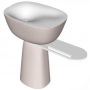 Раковина для ванной Kolpa San Milo 70x51 см отдельностоящая с полкой и сифоном Kerrock песочный/белый 592400