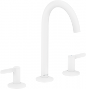 Змішувач для раковини Hansgrohe Axor One на 3 отвори з донним клапаном Push-Open матовий білий 48050700