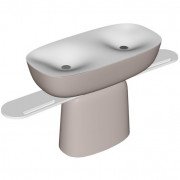 Раковина для ванної Kolpa San Milo 120x60 см подвійна окремостояща з сифоном Kerrock пісочний/білий 592350