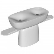 Раковина для ванної Kolpa San Milo 120x60 см подвійна окремо стояча з сифоном Kerrock білий 591540