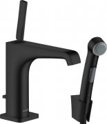Смеситель для раковины Hansgrohe Axor Citterio E с гигиеническим душем шлифованный матовый черный 36130670