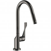 Змішувач для кухні Hansgrohe Axor Citterio одноважільний з висувною лійкою шліфований чорний хром 39835340