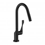 Смеситель для кухни Hansgrohe Axor Citterio Eco однорычажный с выдвижной лейкой черный матовый 39832670