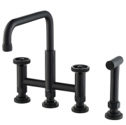 Смеситель для кухни Kraus Urbix с боковой выдвижной лейкой матовый черный KPF-3125MB