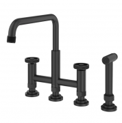 Змішувач для кухні Kraus Urbix ColorSmart™ з бічною висувною лійкою матовий чорний/сірий KPF-3125MBGRCC