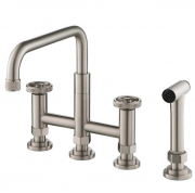 Смеситель для кухни Kraus Urbix с боковой выдвижной лейкой нержавеющая сталь KPF-3125SFS