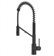 Змішувач для кухні з підключенням до фільтра Kraus Oletto з висувною лійкою матовий чорний KFF-2631MB