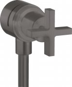 Шланговое подсоединение Hansgrohe Axor Citterio с запорным вентилем шлифованный черный хром 39883340